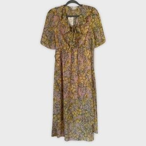 Loveriche Floral Dress Women's Size Small Ruffle